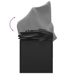 vidaXL Lit de salon d'extérieur toit et coussins Noir Résine tressée