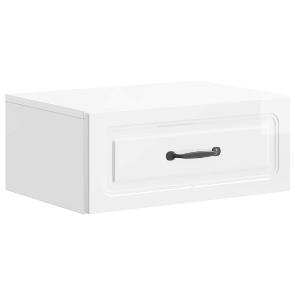 vidaXL Cabinet de chevet mural Blanc brillant 49 x 34 5 x 20 cm