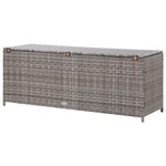 vidaXL Boîte de rangement de jardin gris 150x50x60 cm résine tressée