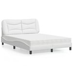 vidaXL Lit avec matelas blanc 140x200 cm similicuir
