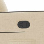 vidaXL Fauteuil inclinable Crème Tissu