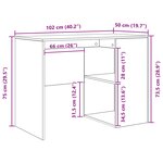vidaXL Bureau d'angle avec tiroir Blanc 102 x 88 x 75 cm