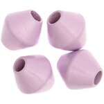4 Perles toupies pour macramé - bois lilas - 30 mm