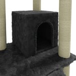 vidaXL Arbre à chat avec griffoirs en sisal Gris foncé 155 cm