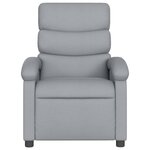 vidaXL Fauteuil inclinable de massage gris clair tissu