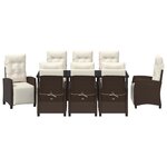 vidaXL Ensemble de salle à manger pour jardin 9 Pièces Marron polyrotin