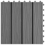 vidaXL Carreau de terrasse Design 3D 11 Pièces Gris 30 x 30 cm WPC