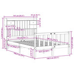 vidaXL Lit bibliothèque sans matelas 135x190 cm bois de pin massif