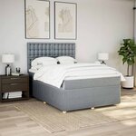 vidaXL Sommier à lattes de lit avec matelas Gris clair 160x200cm Tissu