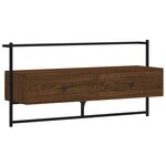 vidaXL Meuble TV mural chêne marron 100 5x30x51 cm bois d'ingénierie