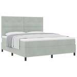lit box spring vidaXL avec matelas gris clair super king en velours