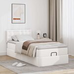 VidaXL Cadre de lit ottoman avec matelas blanc pur 90x190cm similicuir