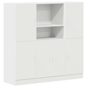 vidaXL Ensemble d'armoires de cuisine 3 Pièces blanc bois d'ingénierie
