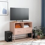 vidaXL Meuble TV rose 68x39x60 5 cm acier