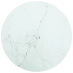 vidaXL Dessus de table blanc Ø30x0 8cm verre trempé avec design marbre