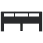 vidaXL Tête de lit à LED noir 220x18 5x103 5 cm bois d'ingénierie