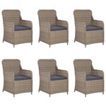 vidaXL Ensemble à manger de jardin 7 Pièces Marron