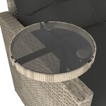 vidaXL Salon de jardin avec coussins 3 Pièces gris clair résine tressée