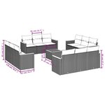 vidaXL Salon de jardin avec coussins 13 Pièces beige résine tressée