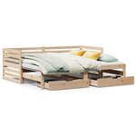 vidaXL Lit de jour avec tiroirs sans matelas 90x200 cm bois massif