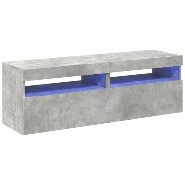 vidaXL Meubles TV avec lumières LED 2 Pièces gris béton 60x35x40 cm