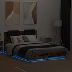 vidaXL Cadre de lit avec LED sans matelas chêne fumé 120x190 cm