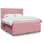 vidaXL Sommier à lattes de lit avec matelas Rose 180x200 cm Velours