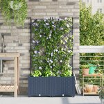 vidaXL Jardinière avec Treille 2 Pièces Grise 80x40x143 cm