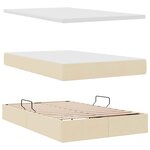 vidaXL Lit avec rangement et matelas avec matelas Crème 120 x 190 cm