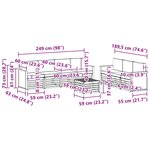 vidaXL Ensembles de canapés avec coussin 8 Pièces Bois d'Acacia Massif