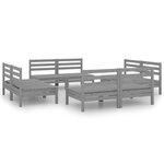 Salon de jardin meuble d'extérieur ensemble de mobilier 8 pièces gris bois de pin massif 02_0017857