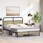 vidaXL Cadre de lit sans matelas 120x200 cm chêne sonoma