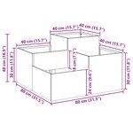 Jardinière vidaXL 80x80x48 cm en acier inoxydable