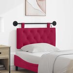 vidaXL Tête de lit suspendue Avec lumière LED Bordeaux Velours