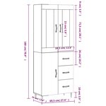vidaXL Buffet haut Chêne fumé 69 5x34x180 cm Bois d'ingénierie