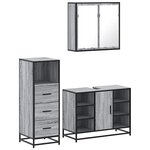 vidaXL Ensemble de meubles de salle de bain 3 Pièces Sonoma gris