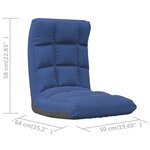 vidaXL Chaise pliable de sol Bleu Tissu