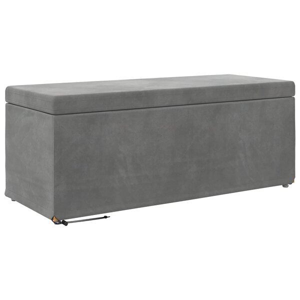 vidaXL Tabouret Gris foncé 101 x 41 x 40 cm Velours et Bois Composite