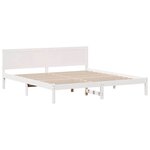 vidaXL Cadre de lit Blanc 200 x 200 cm Bois de pin massif