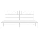 vidaXL Cadre de lit métal sans matelas et tête de lit blanc 183x213 cm