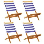 vidaXL Chaises de jardin pliantes lot de 4 tissu et bois massif