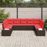 vidaXL Ensemble de canapé de jardin 9 Pièces Marron polyrotin
