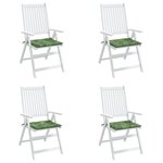 vidaXL Coussins de chaise lot de 4 motif de feuilles 40x40x3 cm tissu