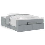 vidaXL Cadre de lit ottoman avec matelas gris clair 120x190 cm tissu