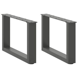 vidaXL Pieds de table basse en U 2 pièces anthracite 50 x (30-31) cm acier