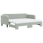 vidaXL Lit de jour avec gigogne et matelas gris clair 90x200cm velours