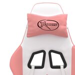 vidaXL Chaise de jeu pivotante Blanc et rose Similicuir