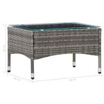 vidaXL Salon de jardin 2 Pièces avec coussin Résine tressée Gris