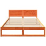 vidaXL Cadre de lit Marron 150 x 200 cm Bois de pin massif