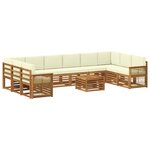 vidaXL Ensemble de canapés d'extérieur 8 pc Naturel et Crème